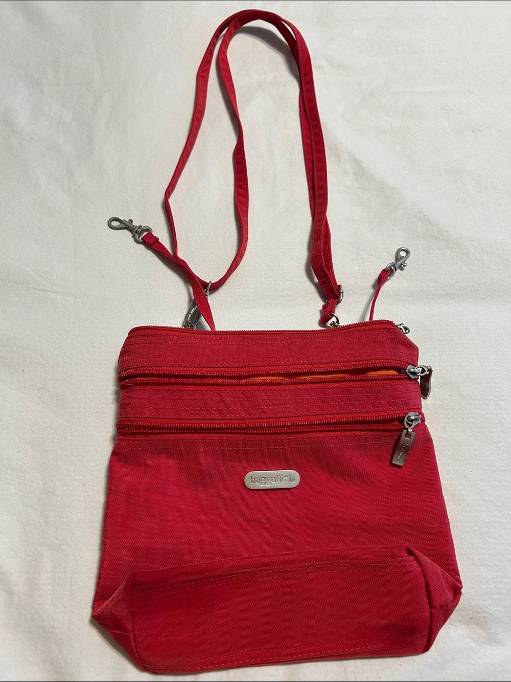 Baggallini Red Crossbody with Multiple Zip Pockets